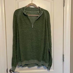 Tommy Bahama quarter zip sweater green